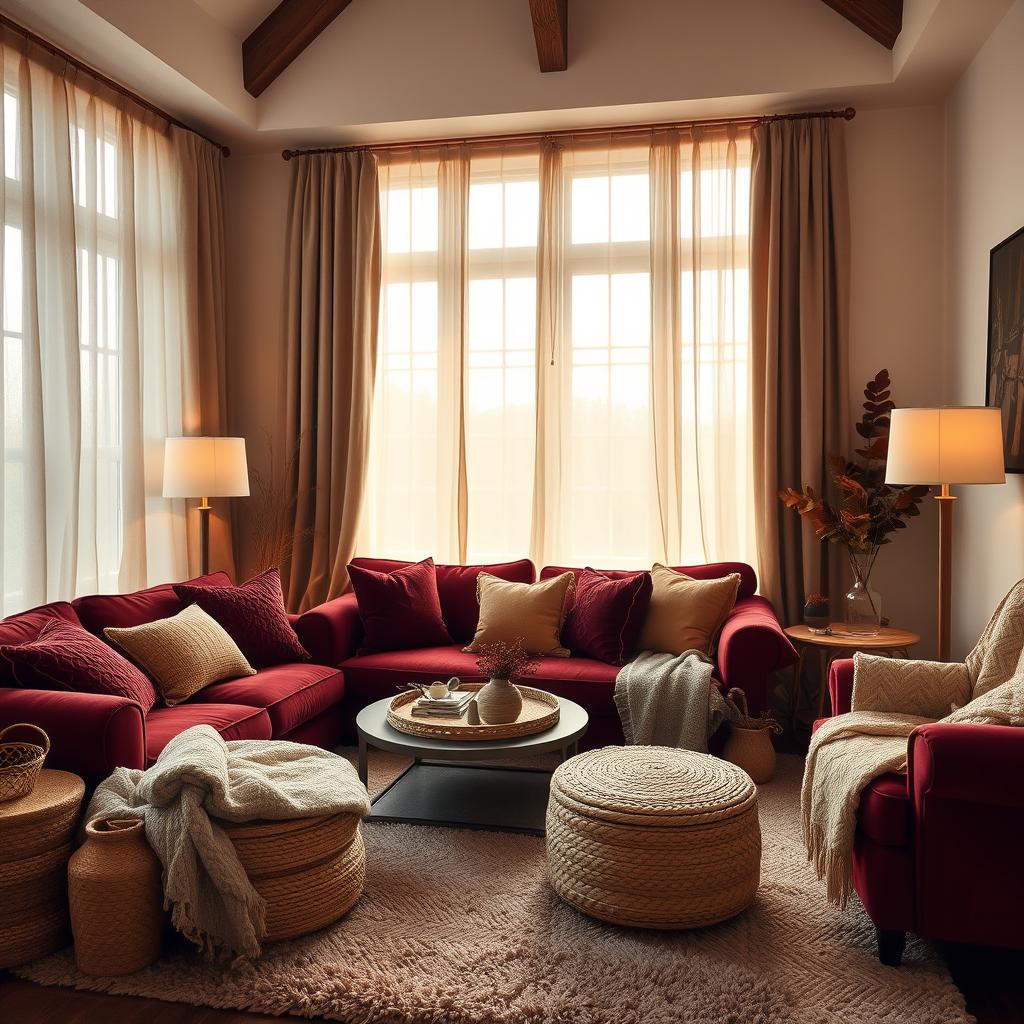 Layered Textiles in Living Room