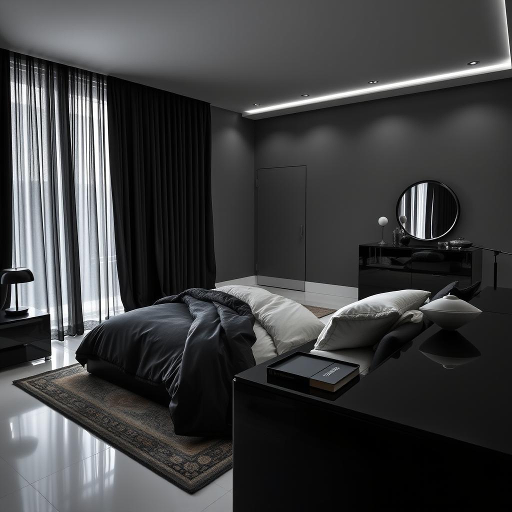 Stunning Black Bedroom Design