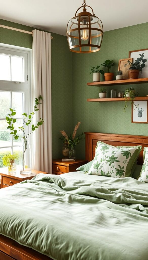 green bedroom decor