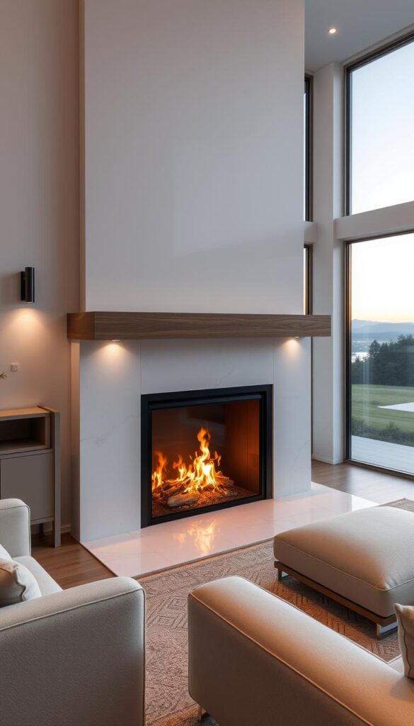 modern luxury fireplace