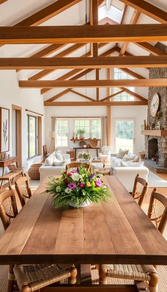 natural elements in modern farmhouse interior design