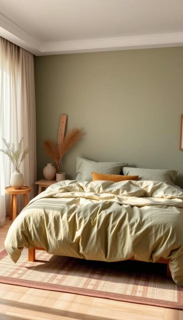 sage green bedroom walls aesthetic