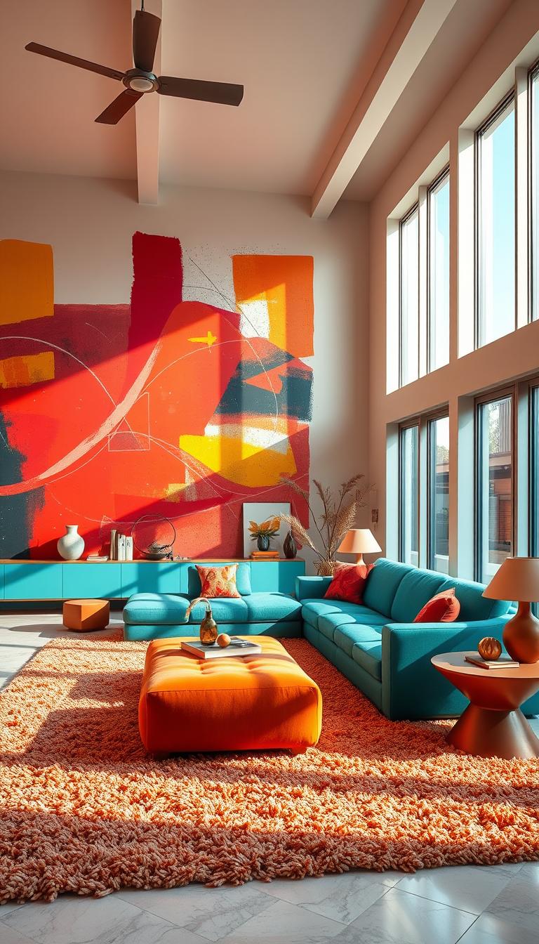 Bold colors and patterns in interior design