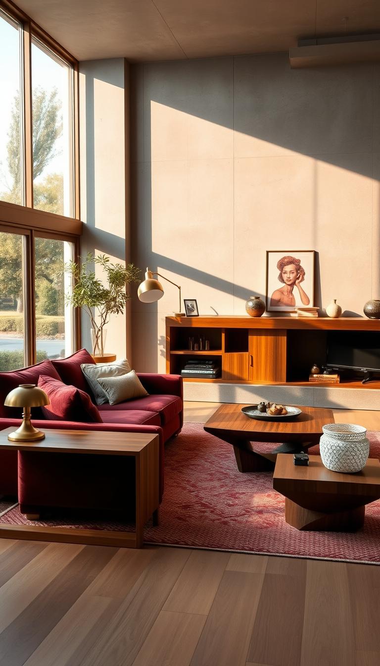 Textures and materials in living room design