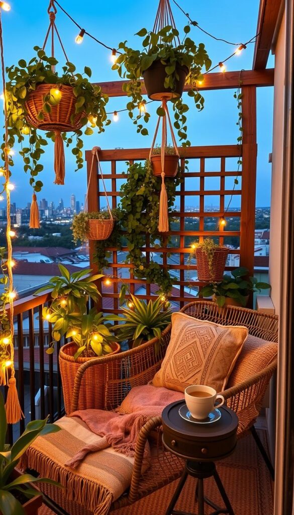 cozy boho balcony ideas apartment decor inspiration