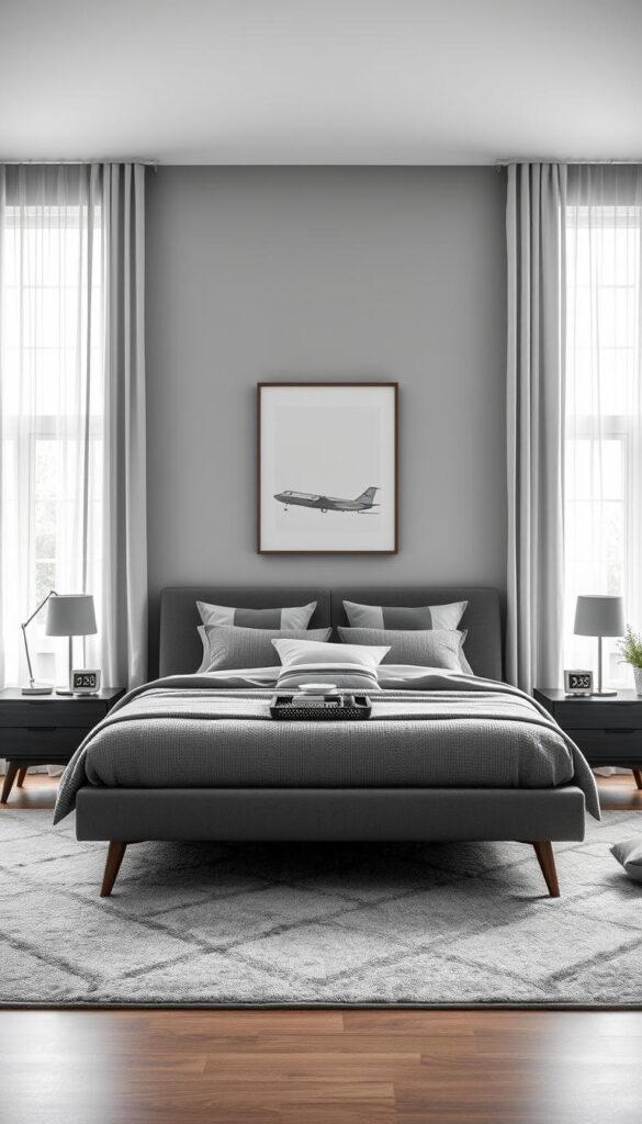modern bedroom grey decor