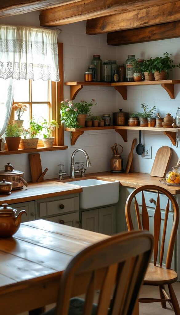 small cottagecore kitchen solutions