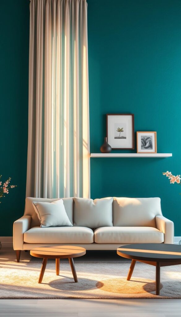 teal feature wall inspiration