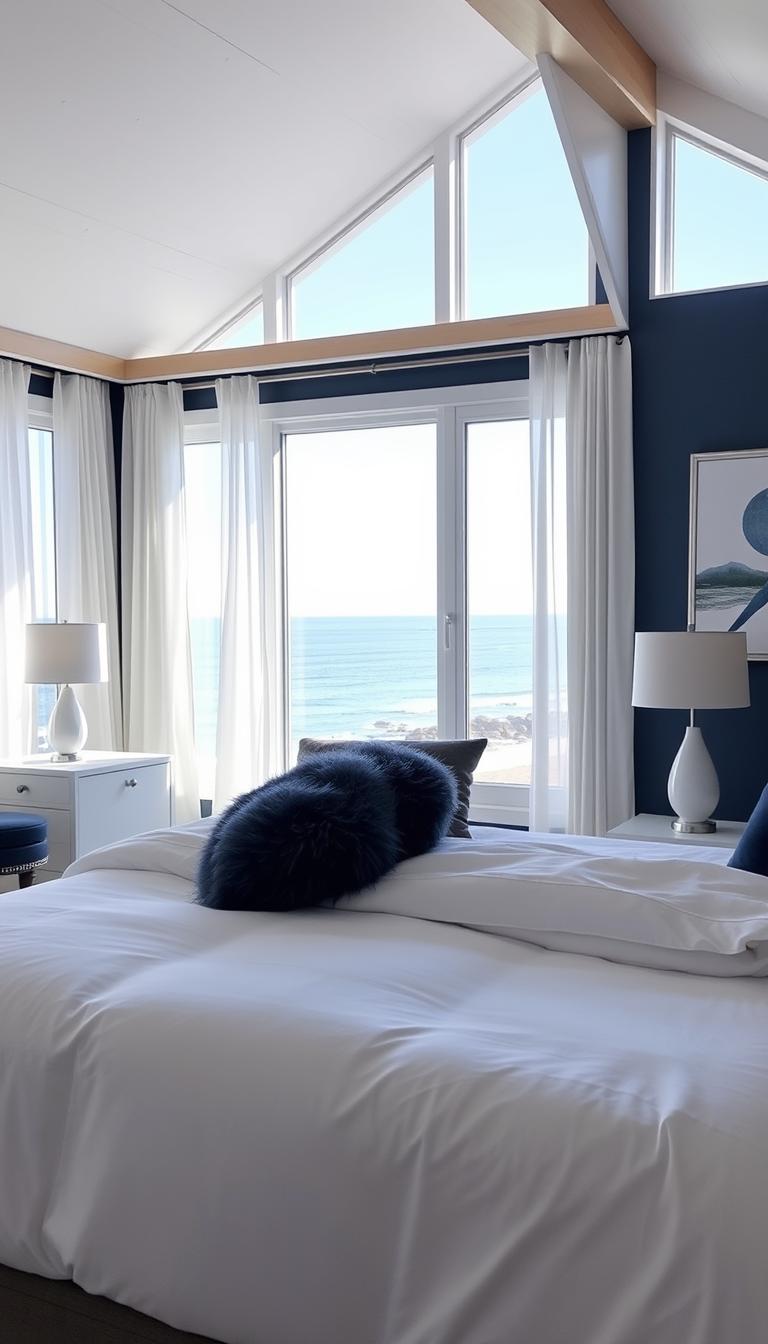 15 Dark Blue Coastal bedroom Ideas