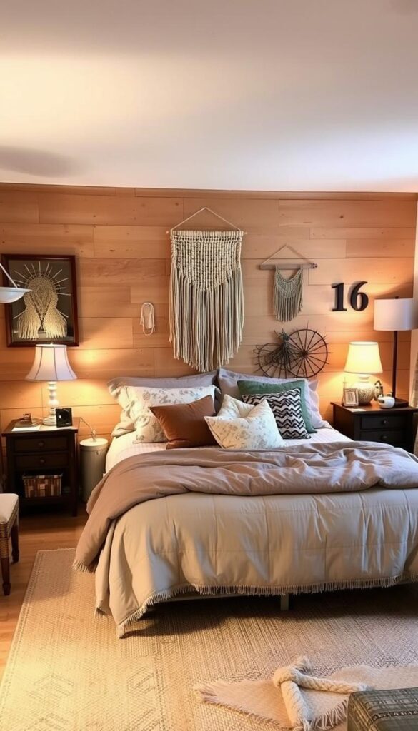 affordable room queen bed ideas with thrifted decor