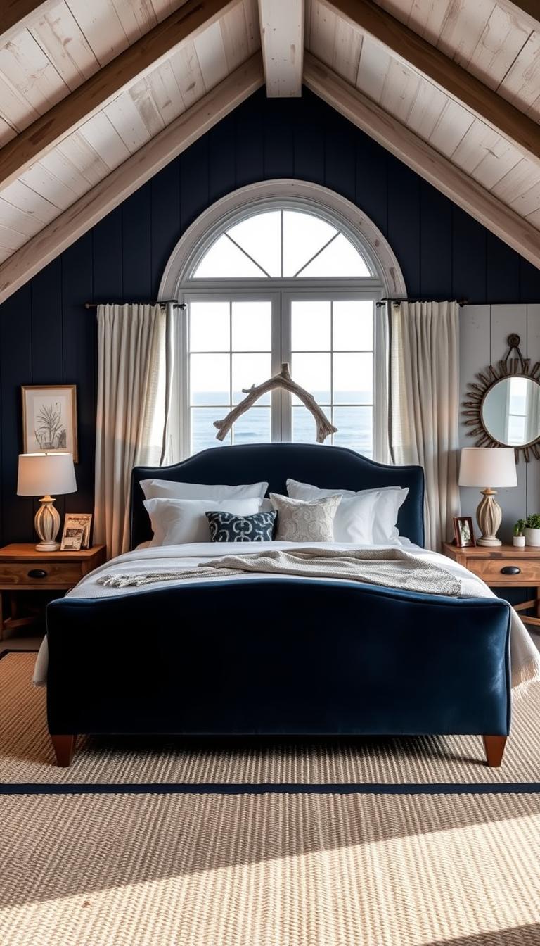 dark blue coastal bedroom ideas