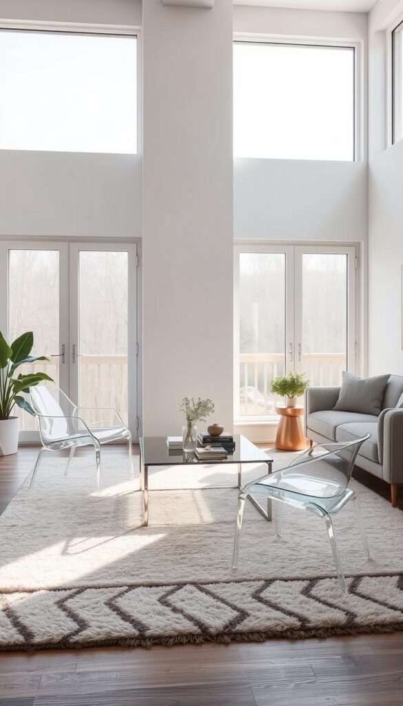 glass furniture modern living room