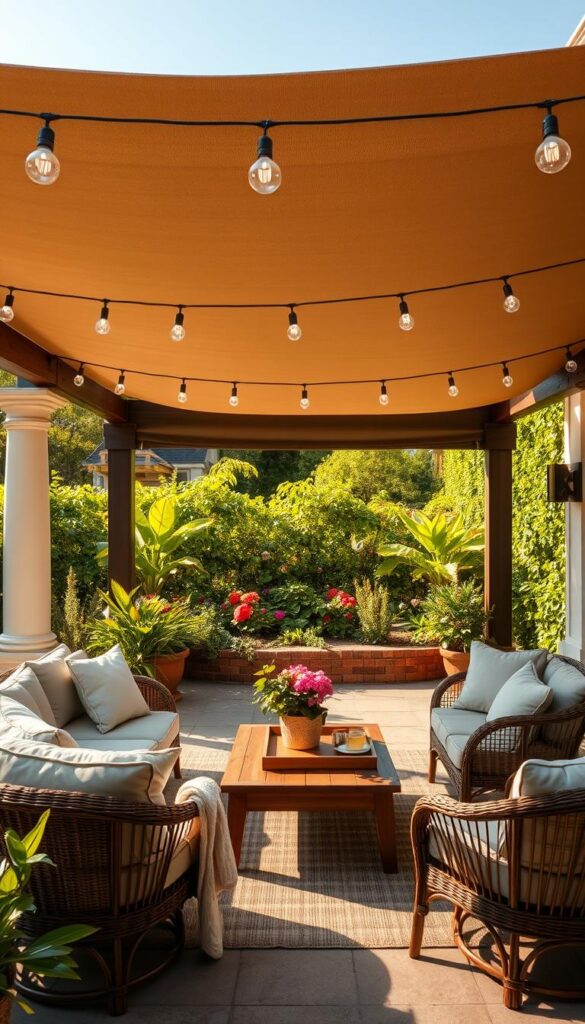 outdoor patio ideas with cozy seating